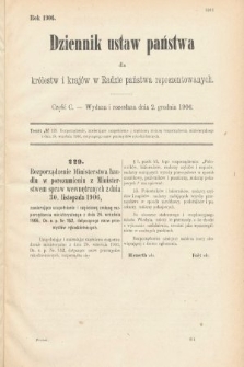 Dziennik Ustaw Państwa dla Królestw i Krajów w Radzie Państwa Reprezentowanych. 1906, cz. 100