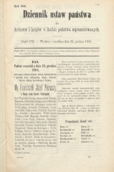 Dziennik Ustaw Państwa dla Królestw i Krajów w Radzie Państwa Reprezentowanych. 1906, cz. 111