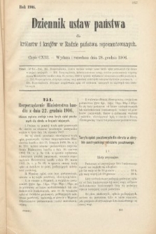 Dziennik Ustaw Państwa dla Królestw i Krajów w Radzie Państwa Reprezentowanych. 1906, cz. 113