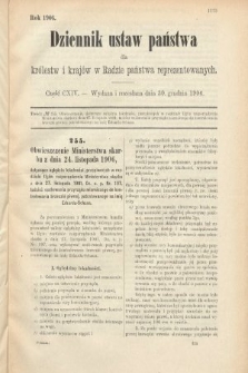 Dziennik Ustaw Państwa dla Królestw i Krajów w Radzie Państwa Reprezentowanych. 1906, cz. 114