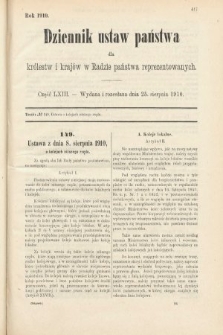 Dziennik Ustaw Państwa dla Królestw i Krajów w Radzie Państwa Reprezentowanych. 1910, cz. 63