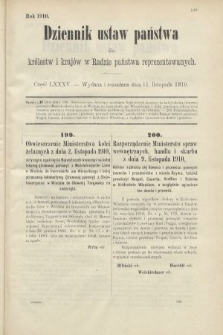 Dziennik Ustaw Państwa dla Królestw i Krajów w Radzie Państwa Reprezentowanych. 1910, cz. 85