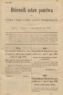 Dziennik Ustaw Państwa dla Królestw i Krajów w Radzie Państwa Reprezentowanych. 1909, cz. 50