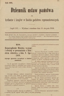 Dziennik Ustaw Państwa dla Królestw i Krajów w Radzie Państwa Reprezentowanych. 1909, cz. 56