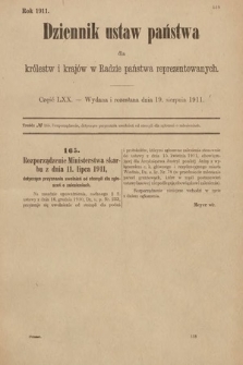 Dziennik Ustaw Państwa dla Królestw i Krajów w Radzie Państwa Reprezentowanych. 1911, cz. 70