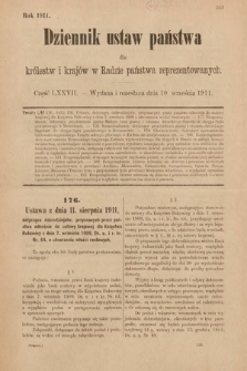 Dziennik Ustaw Państwa dla Królestw i Krajów w Radzie Państwa Reprezentowanych. 1911, cz. 77
