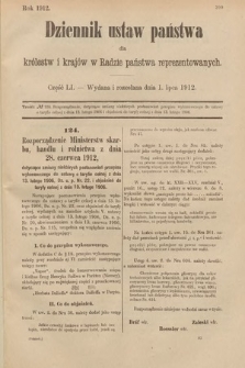 Dziennik Ustaw Państwa dla Królestw i Krajów w Radzie Państwa Reprezentowanych. 1912, cz. 51