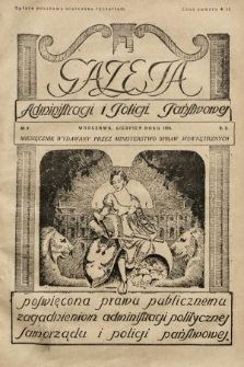 Gazeta Administracji i Policji Państwowej : miesięcznik wydawany przez Ministerstwo Spraw Wewnętrznych. 1928, nr 8
