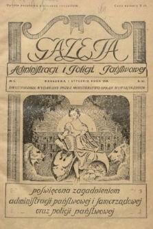 Gazeta Administracji i Policji Państwowej : dwutygodnik wydawany przez Ministerstwo Spraw Wewnętrznych. 1929, nr 1