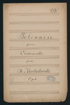 Polonaise [a-moll] pour Violoncelle. Op. 1