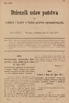 Dziennik Ustaw Państwa dla Królestw i Krajów w Radzie Państwa Reprezentowanych. 1917, cz. 130