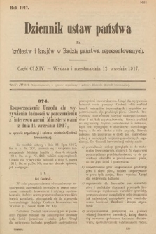 Dziennik Ustaw Państwa dla Królestw i Krajów w Radzie Państwa Reprezentowanych. 1917, cz. 164