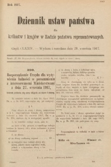 Dziennik Ustaw Państwa dla Królestw i Krajów w Radzie Państwa Reprezentowanych. 1917, cz. 174