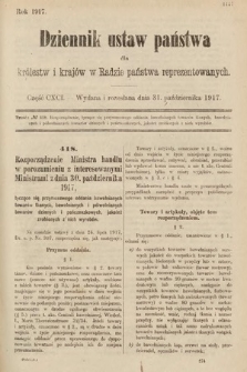 Dziennik Ustaw Państwa dla Królestw i Krajów w Radzie Państwa Reprezentowanych. 1917, cz. 191
