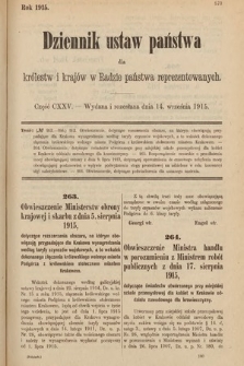 Dziennik Ustaw Państwa dla Królestw i Krajów w Radzie Państwa Reprezentowanych. 1915, cz. 125