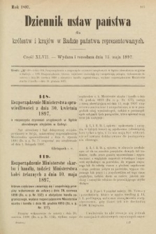 Dziennik Ustaw Państwa dla Królestw i Krajów w Radzie Państwa Reprezentowanych. 1897, nr 47