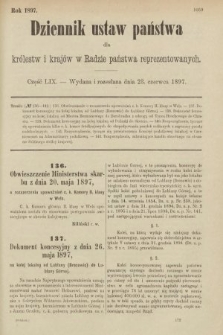Dziennik Ustaw Państwa dla Królestw i Krajów w Radzie Państwa Reprezentowanych. 1897, nr 59