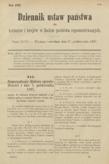 Dziennik Ustaw Państwa dla Królestw i Krajów w Radzie Państwa Reprezentowanych. 1897, nr 96