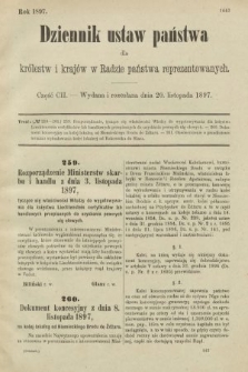 Dziennik Ustaw Państwa dla Królestw i Krajów w Radzie Państwa Reprezentowanych. 1897, nr 102