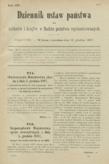 Dziennik Ustaw Państwa dla Królestw i Krajów w Radzie Państwa Reprezentowanych. 1897, nr 108