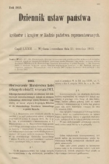 Dziennik Ustaw Państwa dla Królestw i Krajów w Radzie Państwa Reprezentowanych. 1913, nr 72