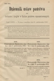 Dziennik Ustaw Państwa dla Królestw i Krajów w Radzie Państwa Reprezentowanych. 1913, nr 80