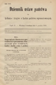 Dziennik Ustaw Państwa dla Królestw i Krajów w Radzie Państwa Reprezentowanych. 1913, nr 90