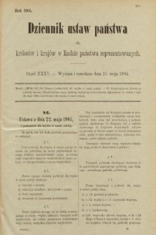 Dziennik Ustaw Państwa dla Królestw i Krajów w Radzie Państwa Reprezentowanych. 1905, nr 35