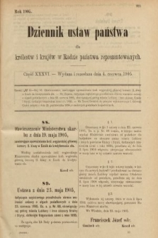 Dziennik Ustaw Państwa dla Królestw i Krajów w Radzie Państwa Reprezentowanych. 1905, nr 36