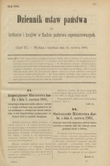 Dziennik Ustaw Państwa dla Królestw i Krajów w Radzie Państwa Reprezentowanych. 1905, nr 40