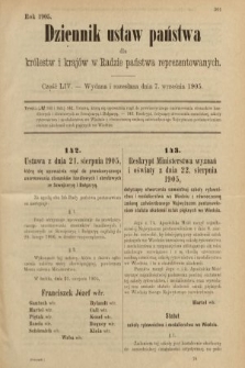 Dziennik Ustaw Państwa dla Królestw i Krajów w Radzie Państwa Reprezentowanych. 1905, nr 54