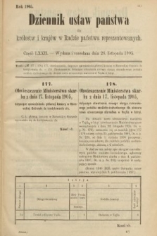 Dziennik Ustaw Państwa dla Królestw i Krajów w Radzie Państwa Reprezentowanych. 1905, nr 72