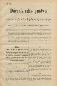 Dziennik Ustaw Państwa dla Królestw i Krajów w Radzie Państwa Reprezentowanych. 1905, nr 81