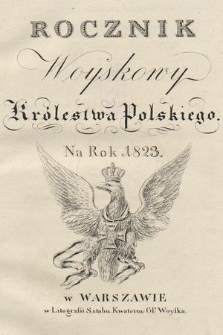 Rocznik Woyskowy Królestwa Polskiego na rok 1823