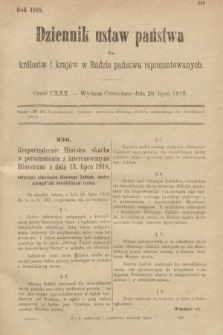 Dziennik Ustaw Państwa dla Królestw i Krajów w Radzie Państwa Reprezentowanych. 1918, nr 130