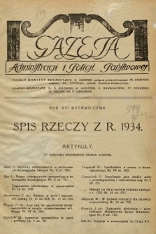 Gazeta Administracji i Policji Państwowej. 1934, spis rzeczy