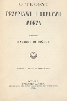 O teoryi przypływu i odpływu morza