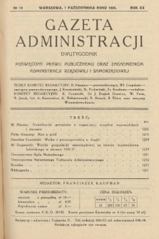 Gazeta Administracji : dwutygodnik poświęcony prawu publicznemu oraz zagadnieniom administracji rządowej i samorządowej. 1938, nr 19