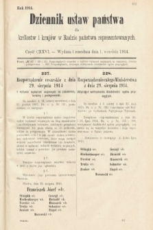 Dziennik Ustaw Państwa dla Królestw i Krajów w Radzie Państwa Reprezentowanych. 1914, nr 126