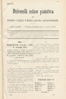 Dziennik Ustaw Państwa dla Królestw i Krajów w Radzie Państwa Reprezentowanych. 1914, nr 134