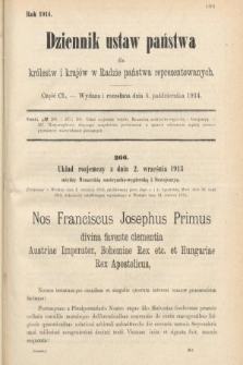 Dziennik Ustaw Państwa dla Królestw i Krajów w Radzie Państwa Reprezentowanych. 1914, nr 150