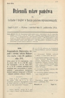 Dziennik Ustaw Państwa dla Królestw i Krajów w Radzie Państwa Reprezentowanych. 1914, nr 164