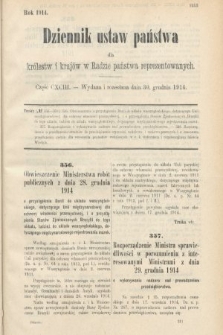 Dziennik Ustaw Państwa dla Królestw i Krajów w Radzie Państwa Reprezentowanych. 1914, nr 193