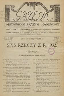 Gazeta Administracji i Policji Państwowej. 1932, spis rzeczy