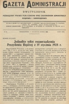 Gazeta Administracji : dwutygodnik poświęcony prawu publicznemu oraz zagadnieniom administracji rządowej i samorządowej. 1936, nr 23