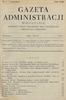 Gazeta Administracji : miesięcznik poświęcony prawu publicznemu oraz zagadnieniom administracji publicznej. 1946, nr 2-3