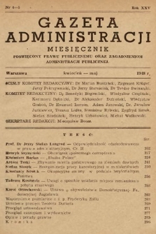 Gazeta Administracji : miesięcznik poświęcony prawu publicznemu oraz zagadnieniom administracji publicznej. 1948, nr 4-5