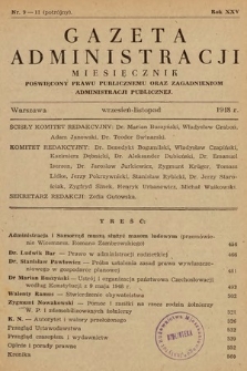 Gazeta Administracji : miesięcznik poświęcony prawu publicznemu oraz zagadnieniom administracji publicznej. 1948, nr 9-11