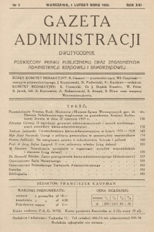 Gazeta Administracji : dwutygodnik poświęcony prawu publicznemu oraz zagadnieniom administracji rządowej i samorządowej. 1939, nr 3