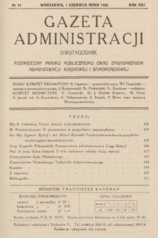 Gazeta Administracji : dwutygodnik poświęcony prawu publicznemu oraz zagadnieniom administracji rządowej i samorządowej. 1939, nr 11